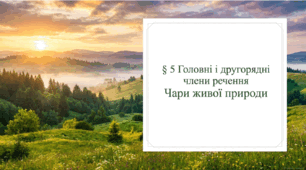 8 клас НУШ. Головні й другорядні члени речення