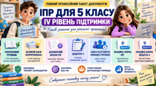Конструктор та заповнений зразок оновленої ІПР; 5 клас, 4 рівень підтримки (пакет документів)