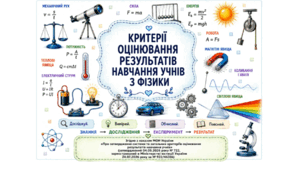ЗАГАЛЬНІ КРИТЕРІЇ ОЦІНЮВАННЯ з фізики. Розроблено відповідно до наказу Міністерства освіти і науки України № 722 від 4 травня 2026 року.