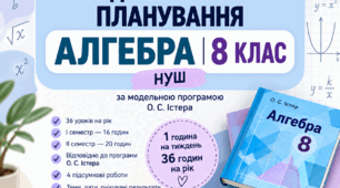 Календарно-тематичне планування з алгебри, 8 клас, 1 год/тиждень, 36 годин