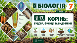 Корінь: будова, функції та видозміни. Презентація, інфографіка, робочий аркуш