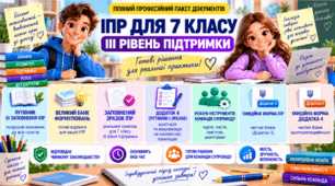 Конструктор та заповнений зразок оновленої ІПР; 7 клас, 3 рівень підтримки (пакет документів)