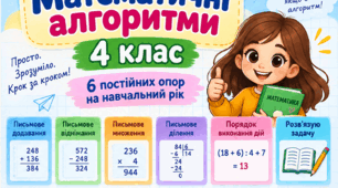 Математичні алгоритми — 4 клас. 6 постійних опор
