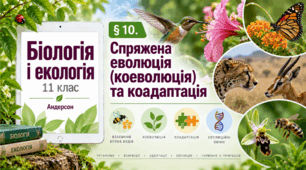 Спряжена еволюція (коеволюція) та коадаптація. Презентація, інфографіка, робочий аркуш