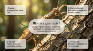 Самостійна робота. Адаптації як універсальна властивість біологічних систем. Принцип єдності