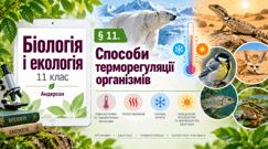 Способи терморегуляції організмів. Презентація, інфографіка, робочий аркуш