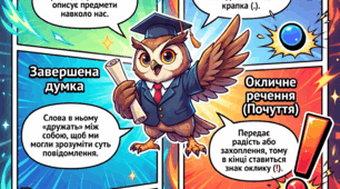 Інфографіка до теми "Речення. Розповідне речення".