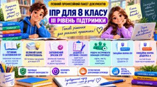 Конструктор та заповнений зразок оновленої ІПР; 8 клас, 3 рівень підтримки (пакет документів)