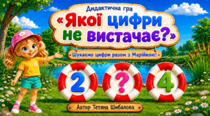 Дидактична гра «Якої цифри не вистачає? Шукаємо цифри разом з Марійкою»