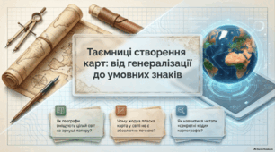 Презентація з географії 7 клас НУШ: Чому використовують картографічну генералізацію та як виникають спотворення. Які є умовні знаки на картах