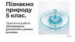 5 клас. Презентація "Практична робота «Досліджуємо розчинність деяких речовин»" НУШ