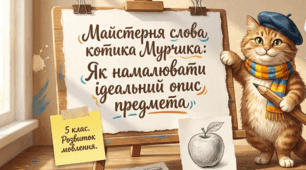 🐱📚 Розвиток мовлення. Особливості будови опису предмета від котика Мурчика 📝✨