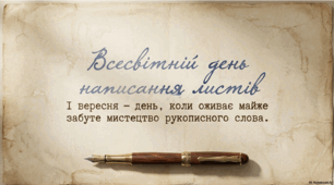 1 вересня - Всесвітній день написання листів