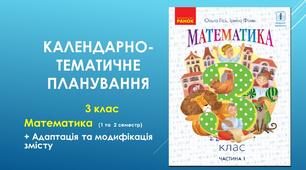 Календарно-тематичне планування з математики 3 клас; Гісь, Філяк (1 та 2 семестр)