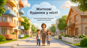 Презентація «Житлові будинки у місті: багатоповерховий будинок, приватний будинок» - соціально-побутове орієнтування