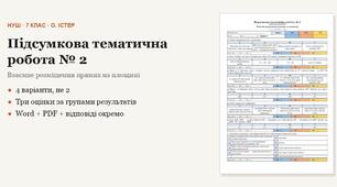Геометрія 7 клас НУШ (Істер) · Підсумкова тематична (контрольна) робота № 2 — Взаємне розміщення прямих на площині · 4 варіанти з відповідями