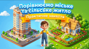 Практичне заняття «Порівняння міського та сільського житла за малюнками» Соціально-побутове орієнтування