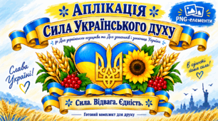 🎁 БЕЗКОШТОВНО! Аплікація «Сила українського духу» 🇺🇦 | До Дня українського козацтва та Дня захисників і захисниць України | 1 жовтня | PNG для друку