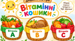 Дидактична гра «Вітамінні кошики» 🍎🥕🍌