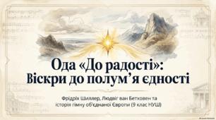 Ода «До радості»: Віскри до полум'я єдності. Фрідріх Шиллер, Людвіг ван Бетховен та історія гімну об'єднаної Європи(9 клас НУШ)