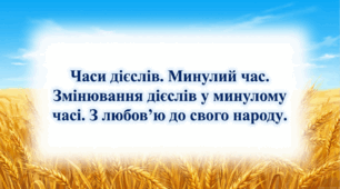 7 клас НУШ. Часи дієслів. Минулий час. Змінювання дієслів у минулому часі