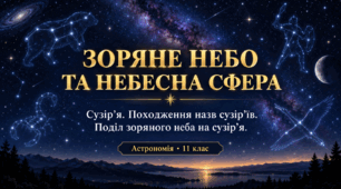 Презентація до уроку астрономії «Зоряне небо та небесна сфера. Сузір’я». 11 клас. За підручником М. Пришляка, 2019