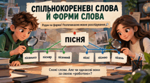 Спільнокореневі слова й форми слова. Тренувальні вправи й редагування. 6 клас