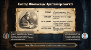 Пам'ятки оригінальної літератури Русі-України. Літопис «Повість минулих літ». Возвеличення образів князів Святослава, Бориса. Засудження аморального вчинку Святополка. Презентація