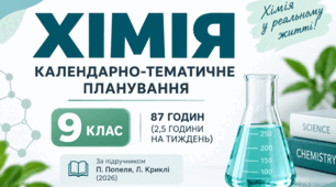 Календарно-тематичне планування з хімії. 9 клас НУШ — 87 годин (2,5 год/тиждень) | За підручником П. Попеля, Л. Криклі, 2026