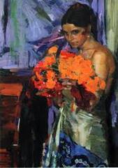 Жінка з квітами, 1919 - Олександр Мурашко - WikiArt.org