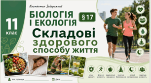 Складові здорового способу життя. Презентація, інфографіка, робочий аркуш