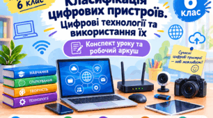 Робочий аркуш для 6 класу НУШ. Класифікація цифрових пристроїв. Цифрові технології та використання їх.