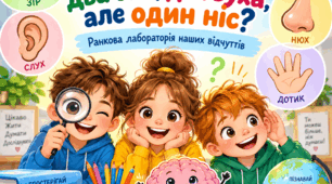 👀👂👃 «Навіщо нам два ока, два вуха, але один ніс?» Ранкова лабораторія наших відчуттів.