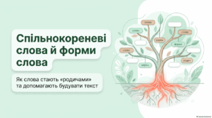 Спільнокореневі слова й форми слова. Спільнокореневі слова як засіб зв’язку речень у тексті. (6 клас НУШ)