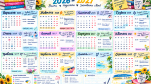 Безкоштовний календар на 2026-2027 навчальний рік