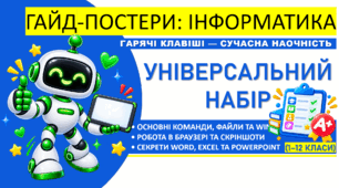 Шпаргалка від InfoТорби | Комплект гайд-постерів «Гарячі клавіші: працюй швидше!» (10 плакатів)