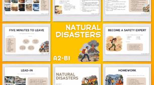 Готовий урок англійської «Natural Disasters»: лексика, модальні дієслова та правила безпеки (A2–B1)