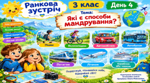 Ранкова зустріч. Тиждень 1. День 4. Які є способи мандрування? 3 клас