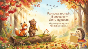 Ранкова зустріч - ДЕНЬ ЖУРАВЛЯ для учнів початкових класів (друга неділя вересня)