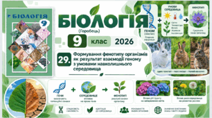 Формування фенотипу організмів як результат взаємодії геному з умовами навколишнього середовища. Презентація, інфографіка, робочий аркуш