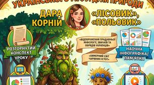 🌿 Захопливий кейс до уроку української літератури у 6 класі (НУШ): Дара Корній. «Чарівні істоти українського міфу. Духи природи» («Лісовик», «Польовик»)