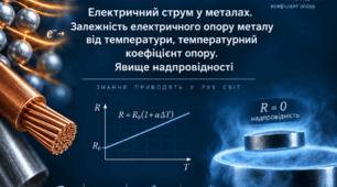 Електричний струм у металах. Залежність електричного опору металу від температури, температурний коефіцієнт опору. Явище надпровідності
