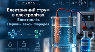 Електричний струм в електролітах. Електроліз. Перший закон Фарадея