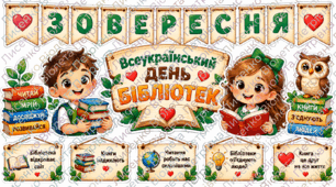 📖 Всеукраїнський день бібліотек — 30 вересня | Великий набір декору для оформлення бібліотеки та класу | PDF + PNG