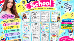 BACK TO SCHOOL – ENGLISH STARTER BUNDLE 6 Creative Printable Resources 🌈 Color + Black & White Versions Included