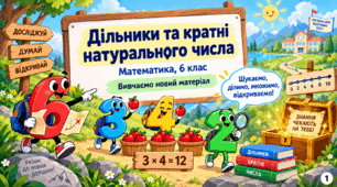 Презентація Дільники та кратні натурального числа