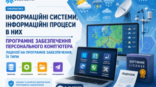 Інформаційні системи, інформаційні процеси в них.  Програмне забезпечення персонального комп’ютера.  Ліцензії на програмне забезпечення, їх типи