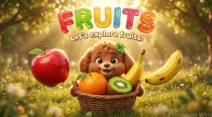 12. Заняття з англійської мови для старшої групи ЗДО.  ФРУКТИ. Fruits: apple, banana, orange, kiwiПрезентація і конспект.