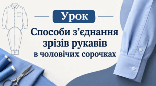 Способи з'єднання зрізів рукавів в чоловічих сорочках 