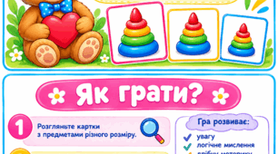 Дидактична гра «Великий — маленький» | Картки для порівняння предметів, тварин, овочів і фруктів за величиною.